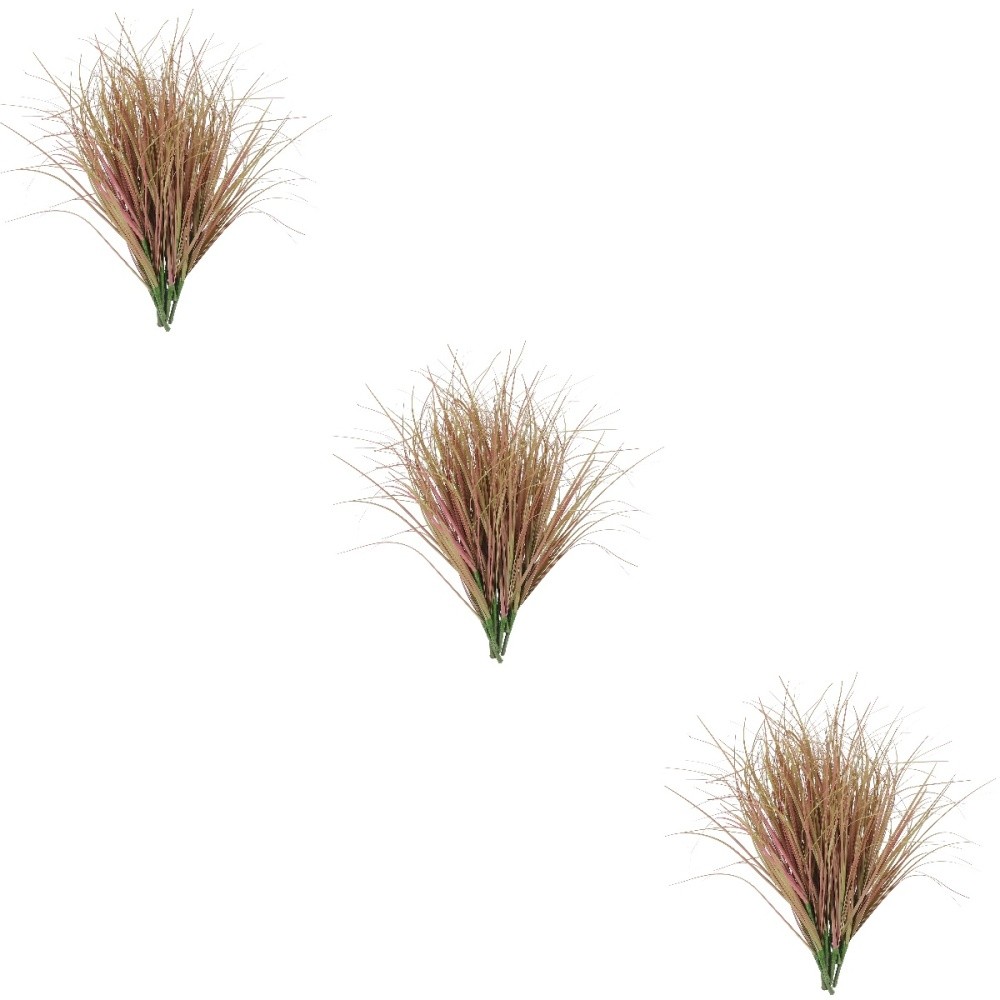 3 Count Faux Greenery Plants Fake Grass Tall Artificial for Outdoors