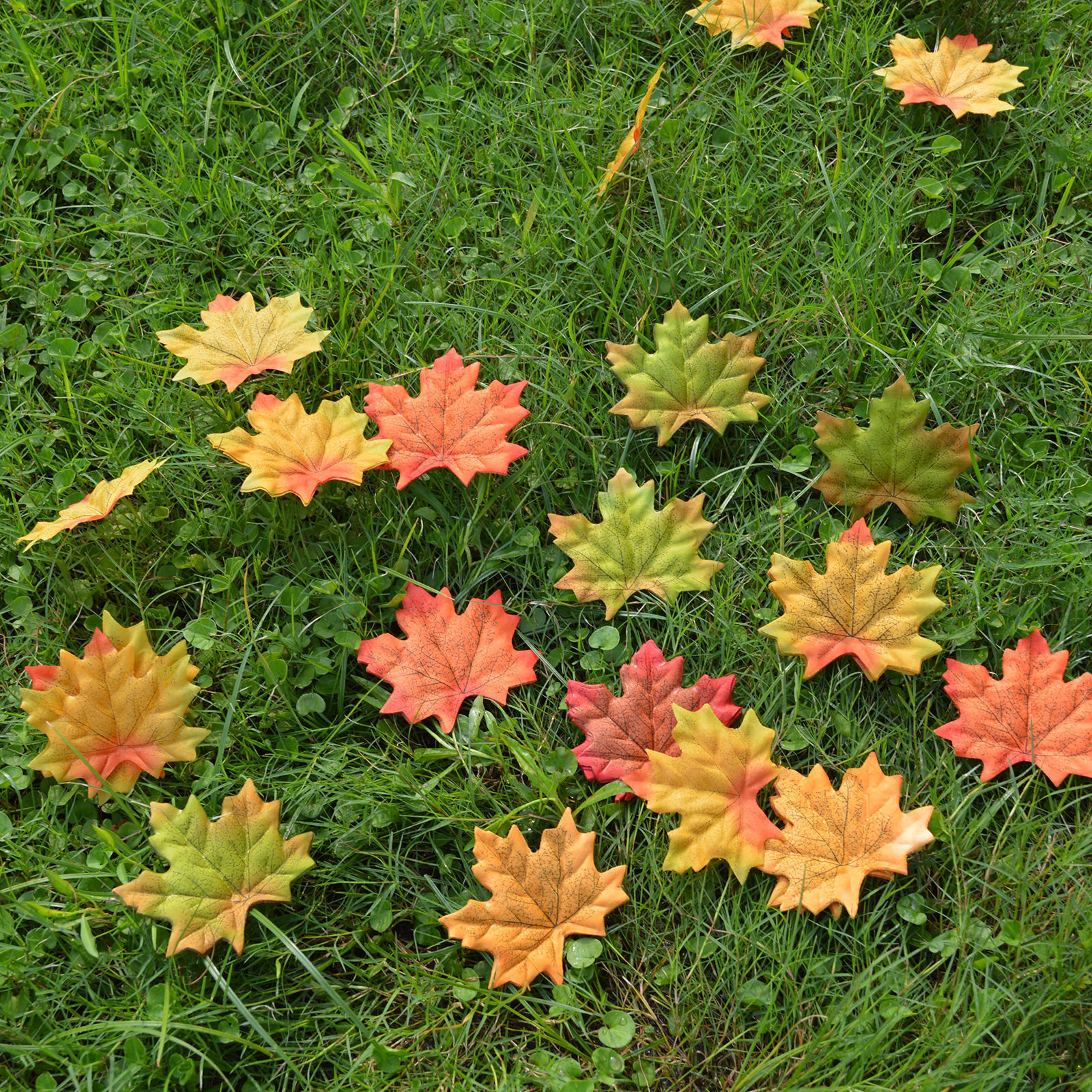100pcs 6 colors Fall Silk Leaves Wedding Favor Autumn Maple Leaf Decorations