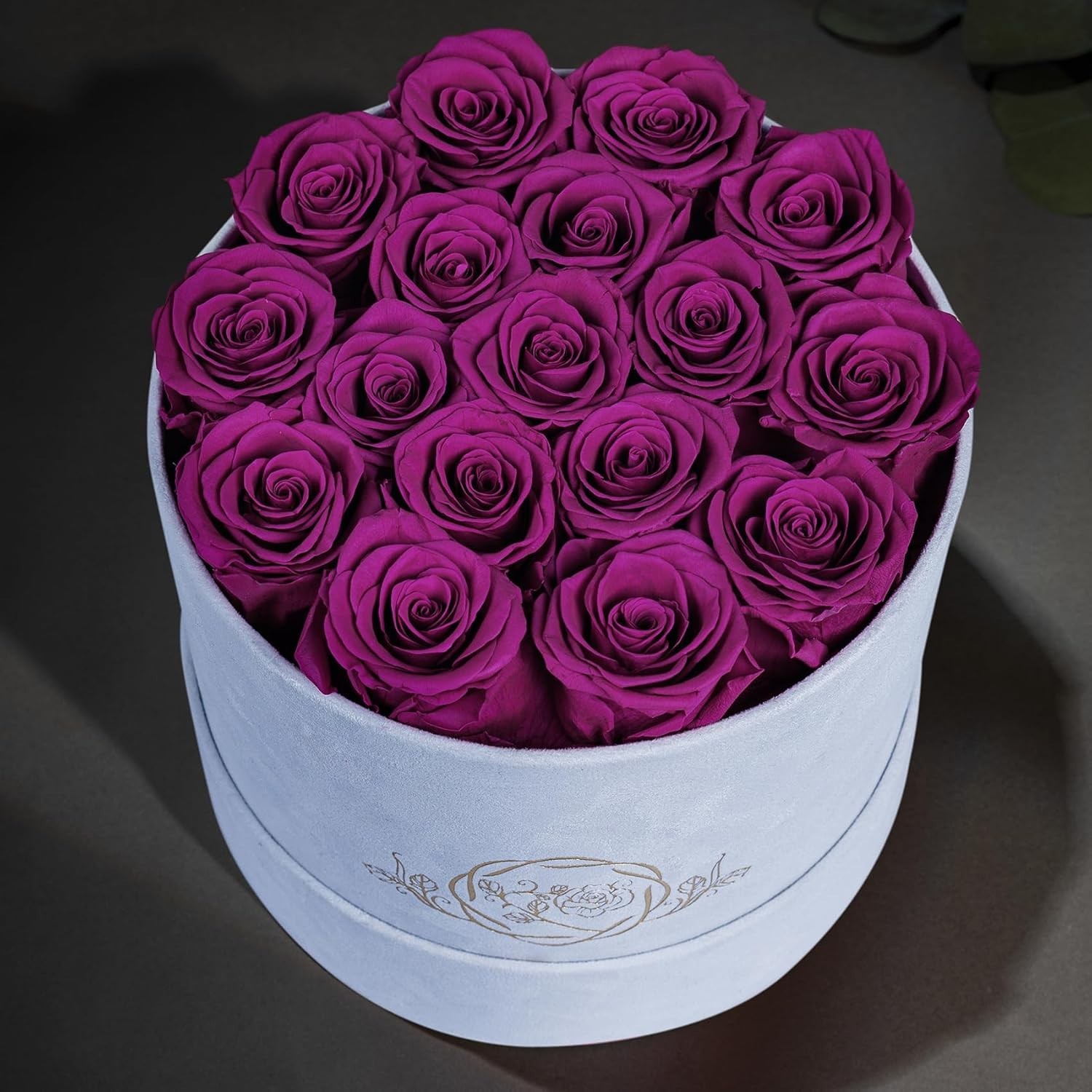 Vibrant 17 Roses in Velvet Box Ideal Gift for Valentines Day and Anniversaries