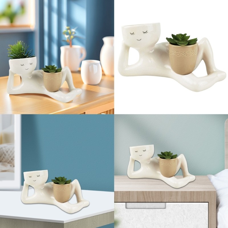 Artificial Potted Plant Cute Fake Succulents Cute Artificial Potted Human Shaped