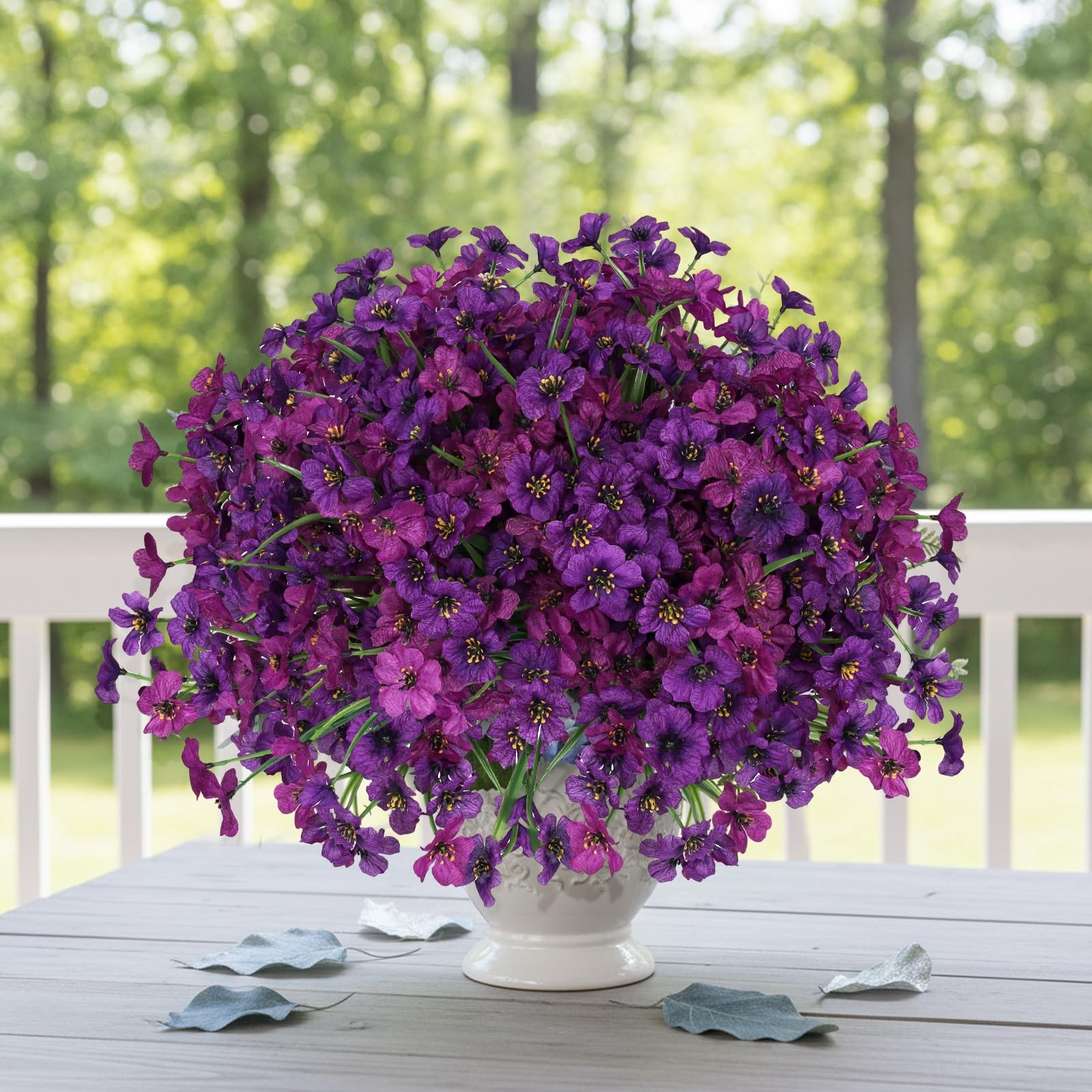 36 Bundles Artificial Flowers for Outdoors Fake Plants Outside Decoration Sil…