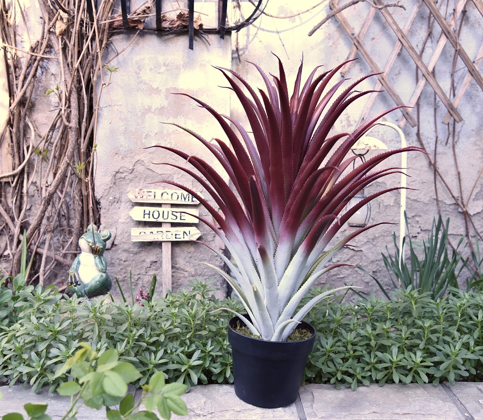 Hyper Realistic Big Red Artificial Aloe Vera Plant 26 Inches Tall. Large Faux…