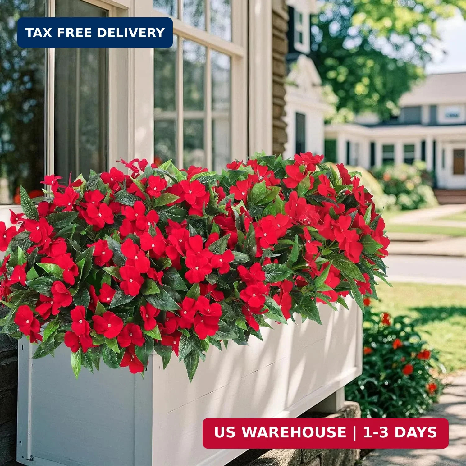6 Bundles Artificial Impatiens Flowers for Outdoors Decoration, Silk Flowers …