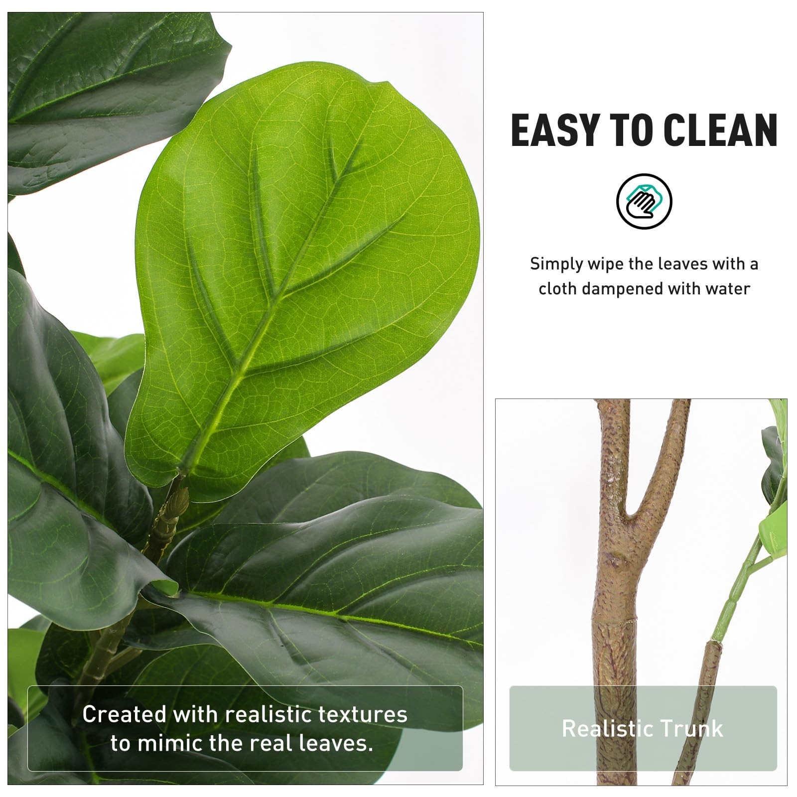 6FT Faux Fiddle Leaf Fig Tree – Realistic Artificial Plant for Home & Office Dec