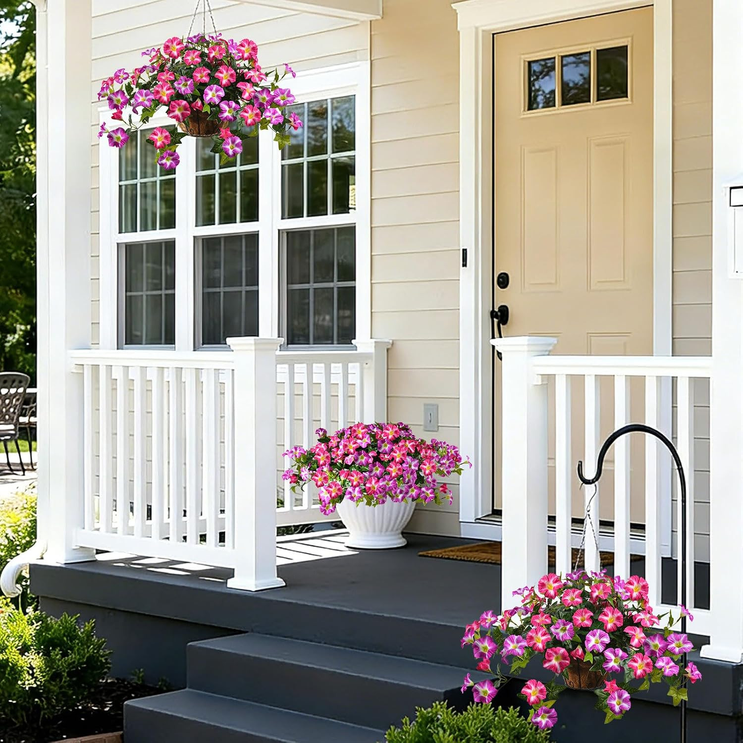 UV Resistant Artificial Petunias – 2 Packs Realistic Silk Flowers for Outdoors