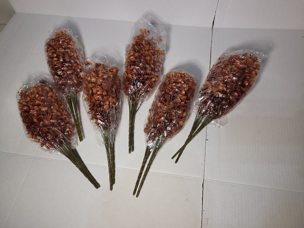 Grunyia Artificial flower decor and schrubs (Coffee) 6 PCS Orange Eucalyptus