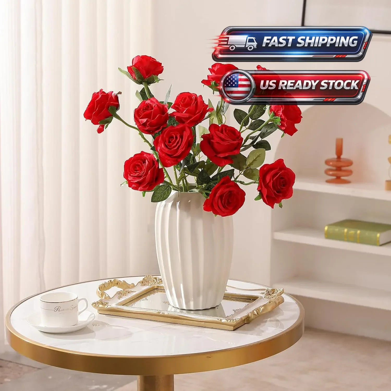 Bouquet Artificial Faux Silk Rose Flowers Wedding Party Events Decoration Xmas