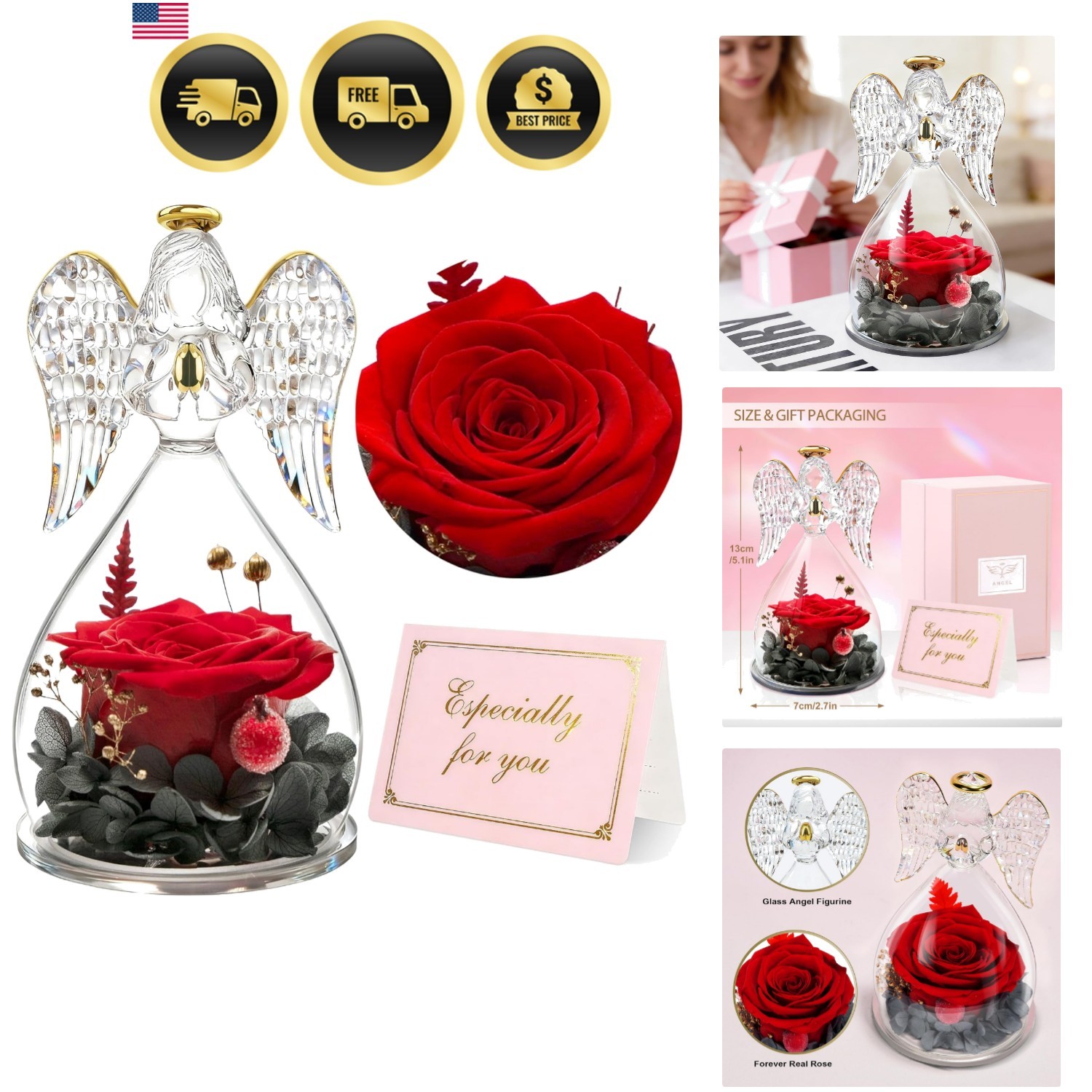 Gifts for Mom Birthday Gifts for Women Her, Forever Preserved Flowers Rose in…
