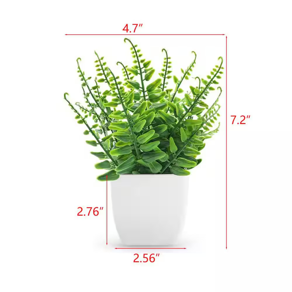 Small Artificial Faux Potted Plants, Green 8-Pack