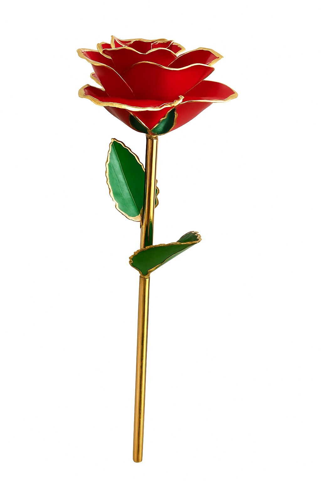 24K Plated Gold Dipped Rose Forever Preserved Red Rose Flower