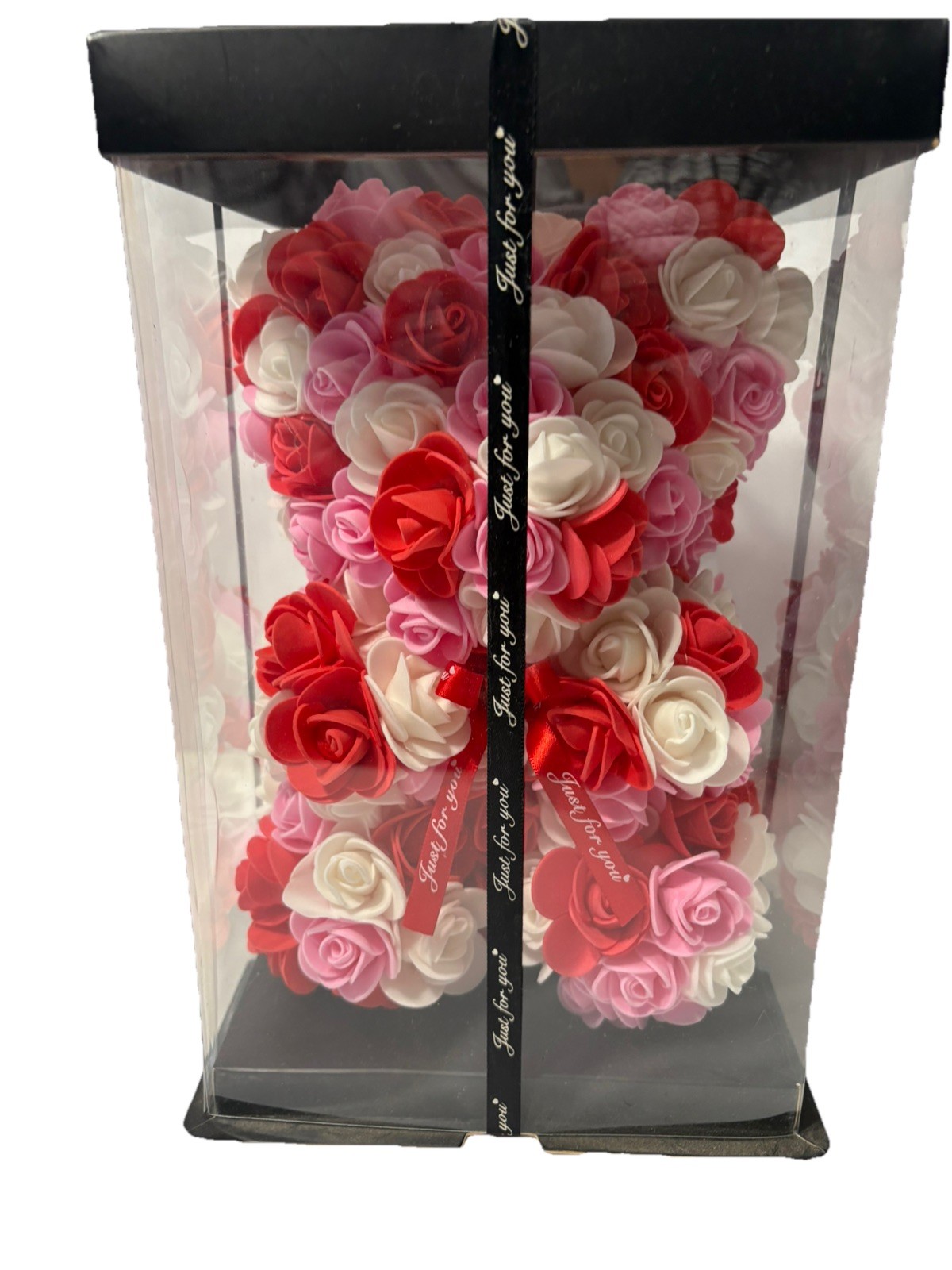 Artificial Flower Eternal Rose Teddy Bear for Mom Mother’s Day Birthday Pink