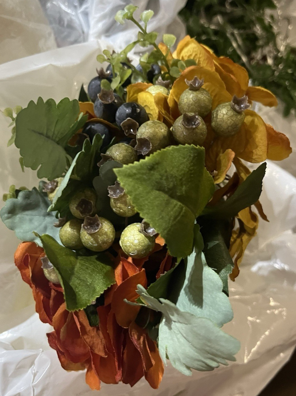 Williams Sonoma Faux Autumn bouquet New w tags