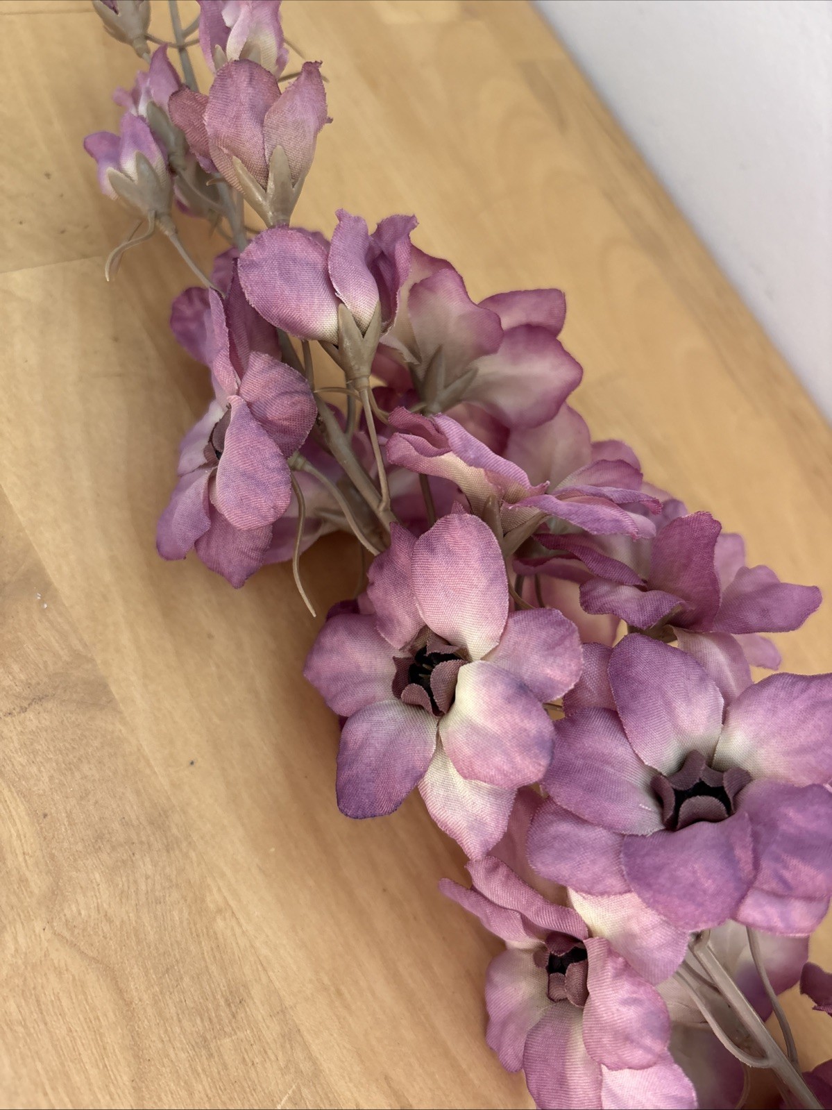 Vintage Plastic Large Purple Larkspur Flower Stems – Case of 12 – New Old Stock
