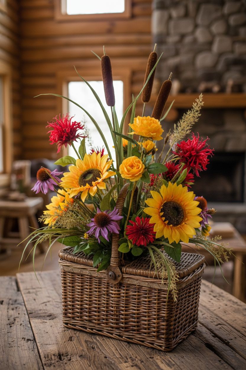 Set of 3 Golden Yellow Rose Stems Faux Roses Artificial Flowers Farmhouse Cottag