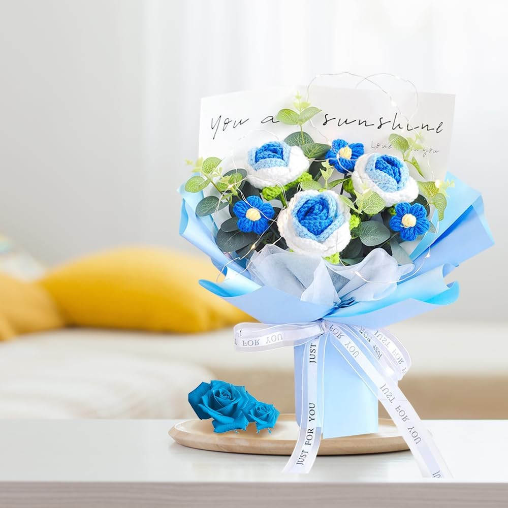 Crochet Rose Flower Bouquet: Completed Crochet Flowers for Mother’s Day Home …