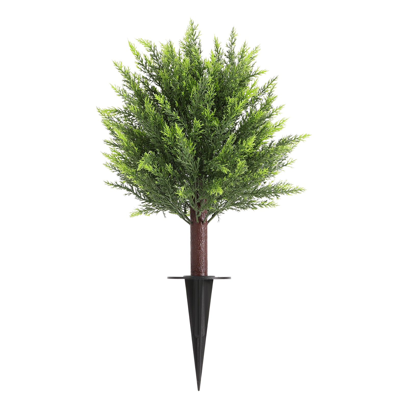 2 pcs 19x16x26.5in Faux Evergreen Trees Shrubs Artificial Plants w/ Ground Spike
