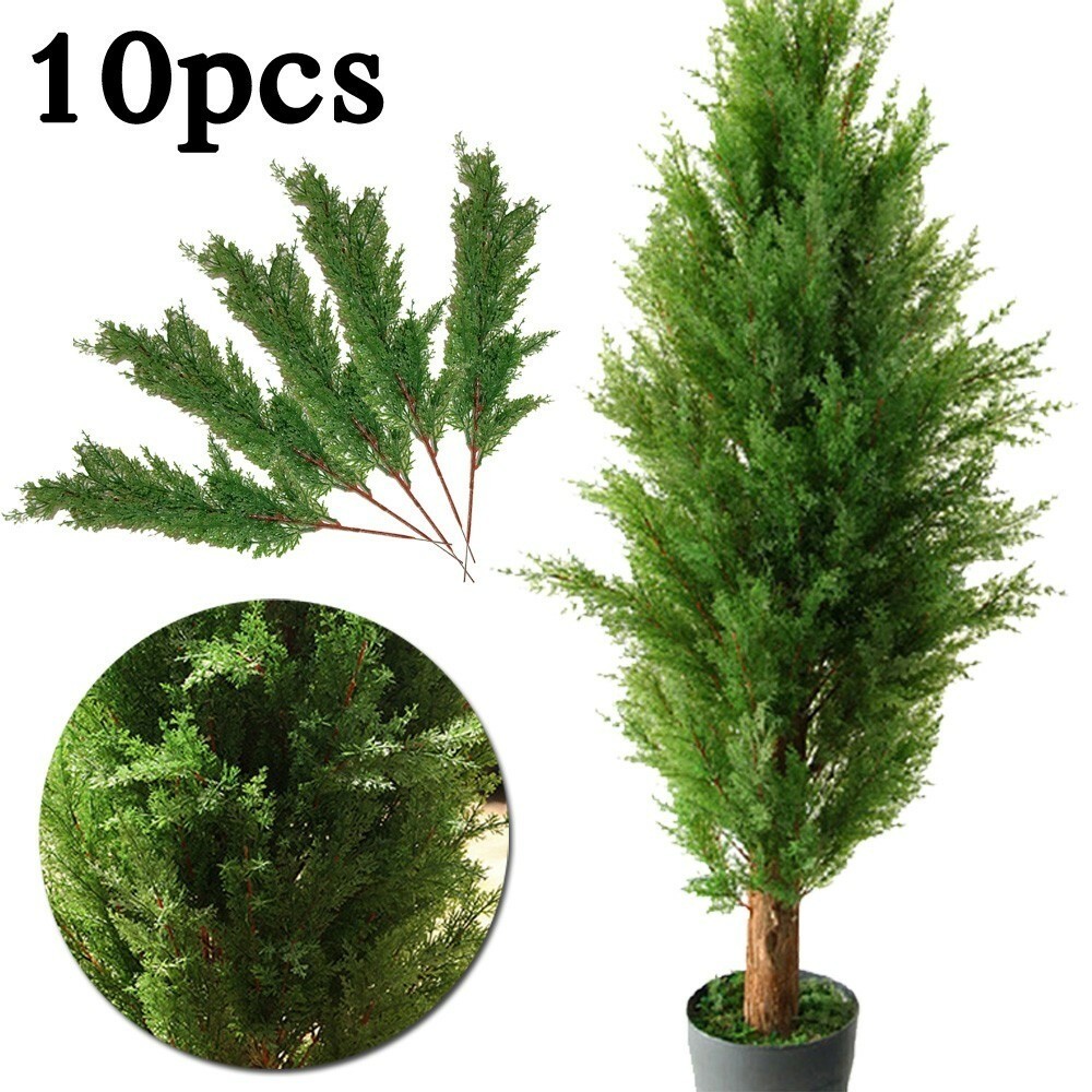 10* Artificial Pine Branches Flower DIY Fake Plants Christmas Tree Decor 42cm