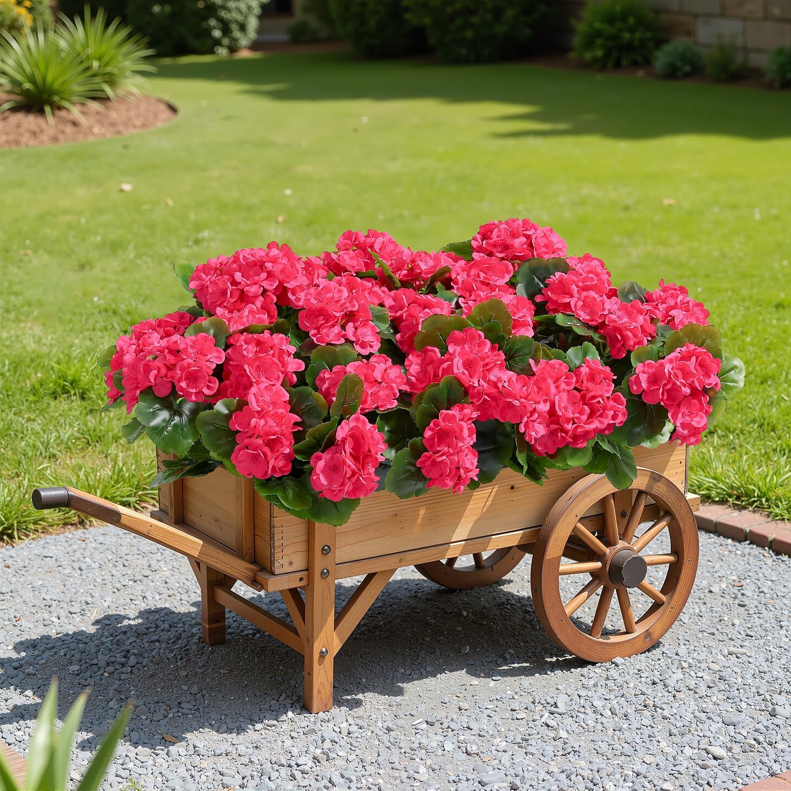 24Pcs Artificial Geranium Flowers for Outdoors Decoration Silk Floral, UV Res…