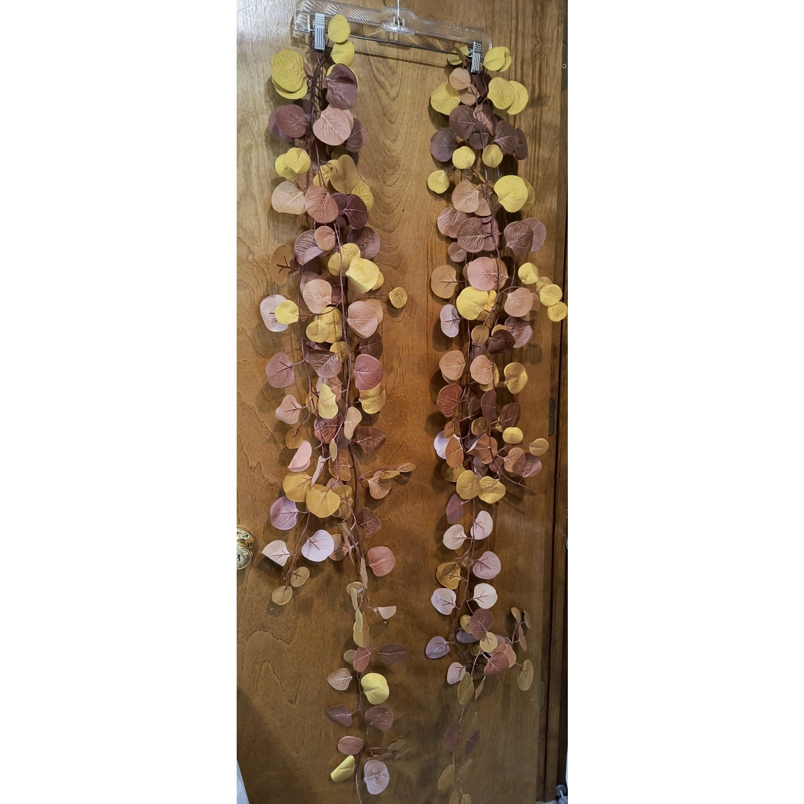 1015. Six Strands of Leaf Garlands Rose Gold Mustard