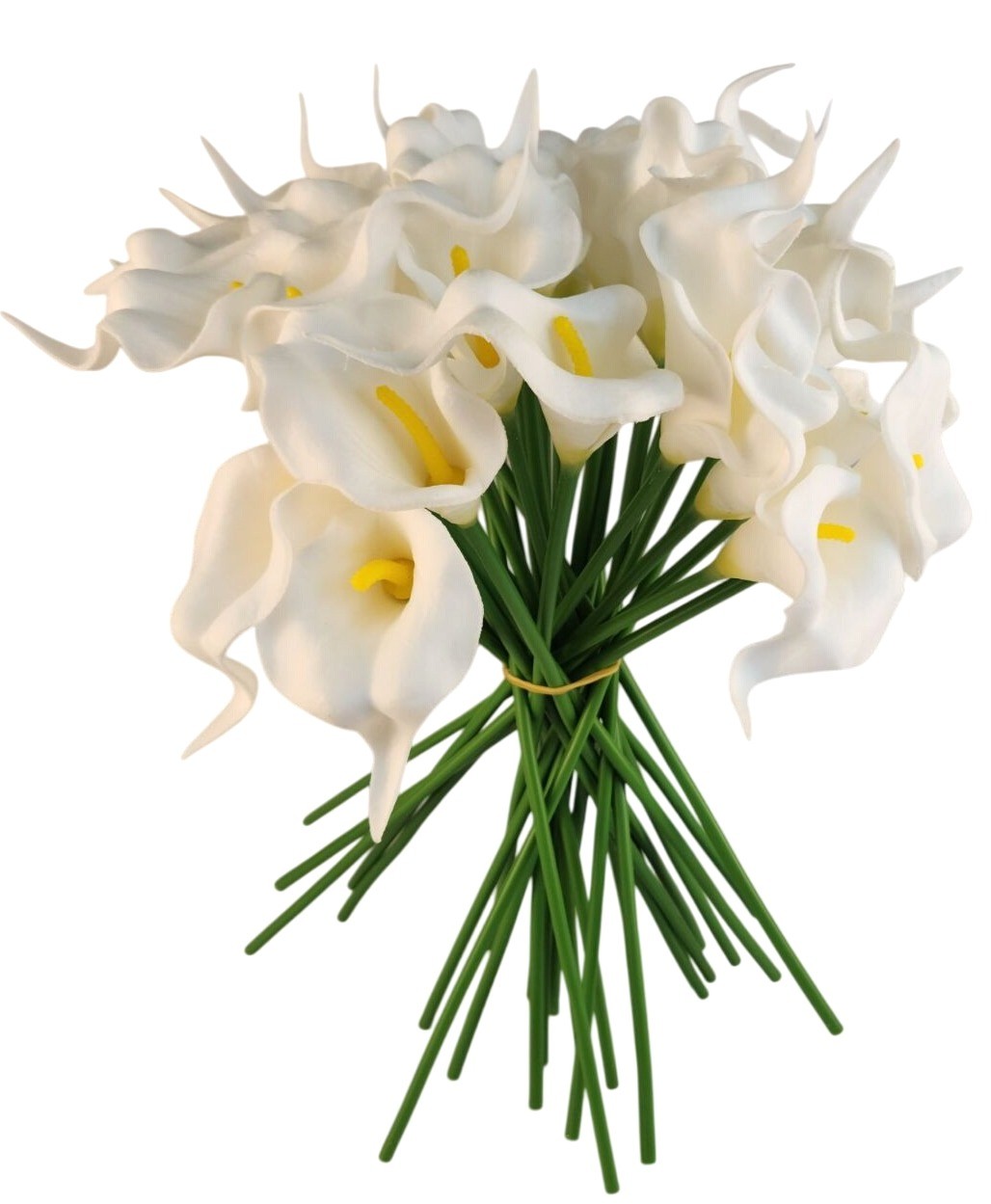 White Faux Calla Lily Stems 15 Inch Wedding Artificial Flowers Elegant Event Dec