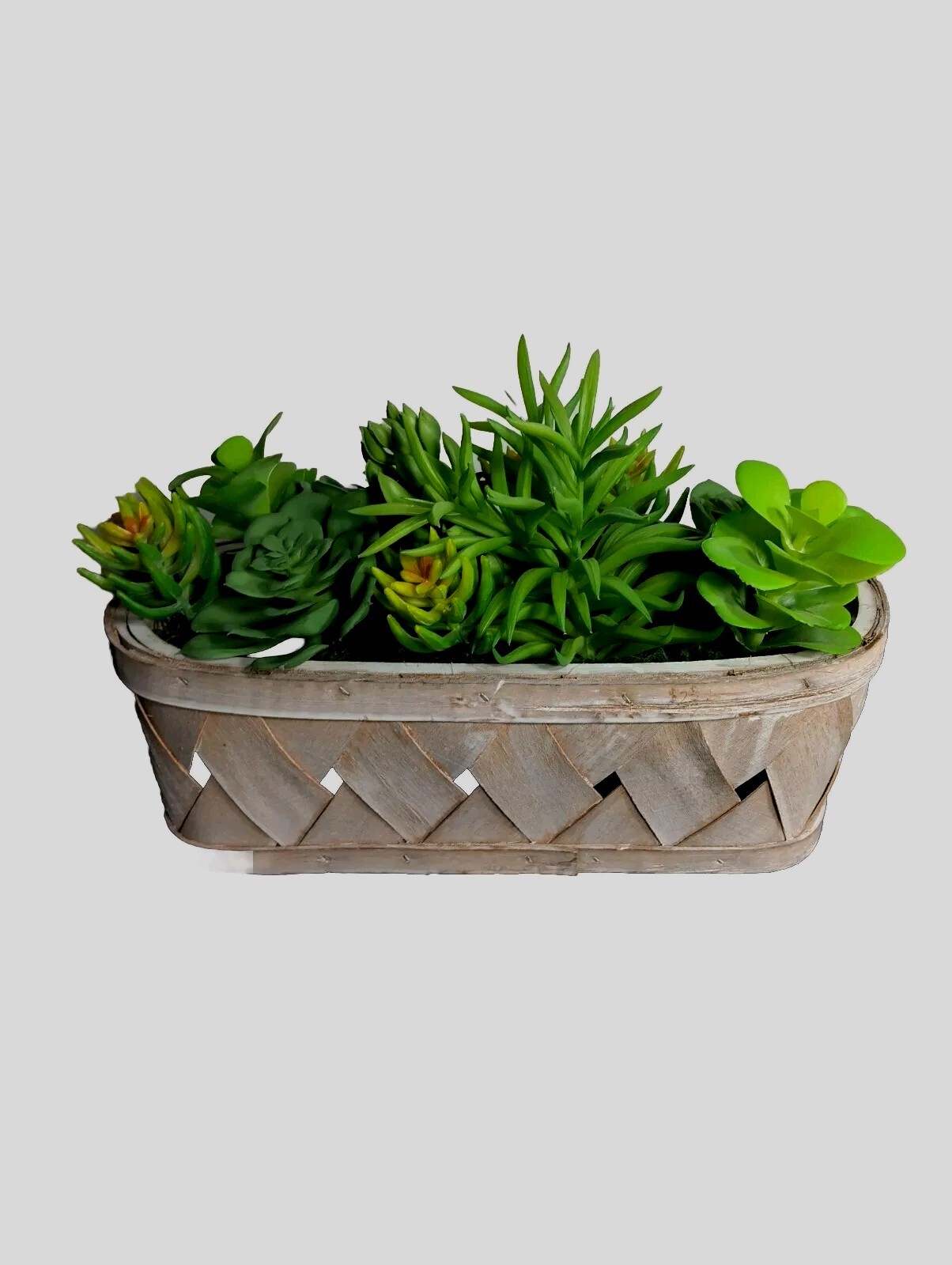 Artificial Flowers/ Succulents In Basket Flower Succulent Decor 12 X 8 Inches