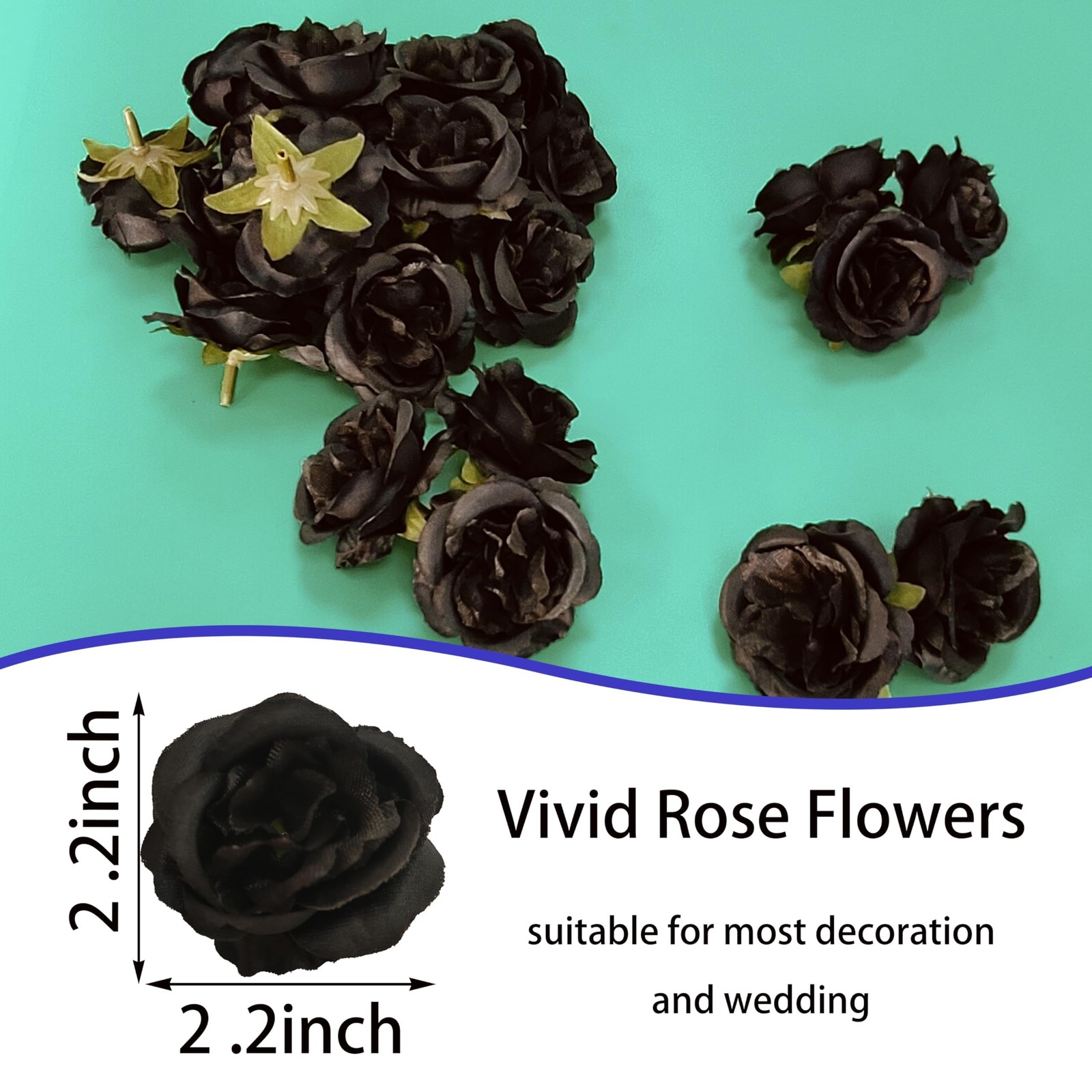 2.2”Artificial Satin Rose Flower Heads,80Pcs Silk Rose Heads Bulk,Fake Flowe…