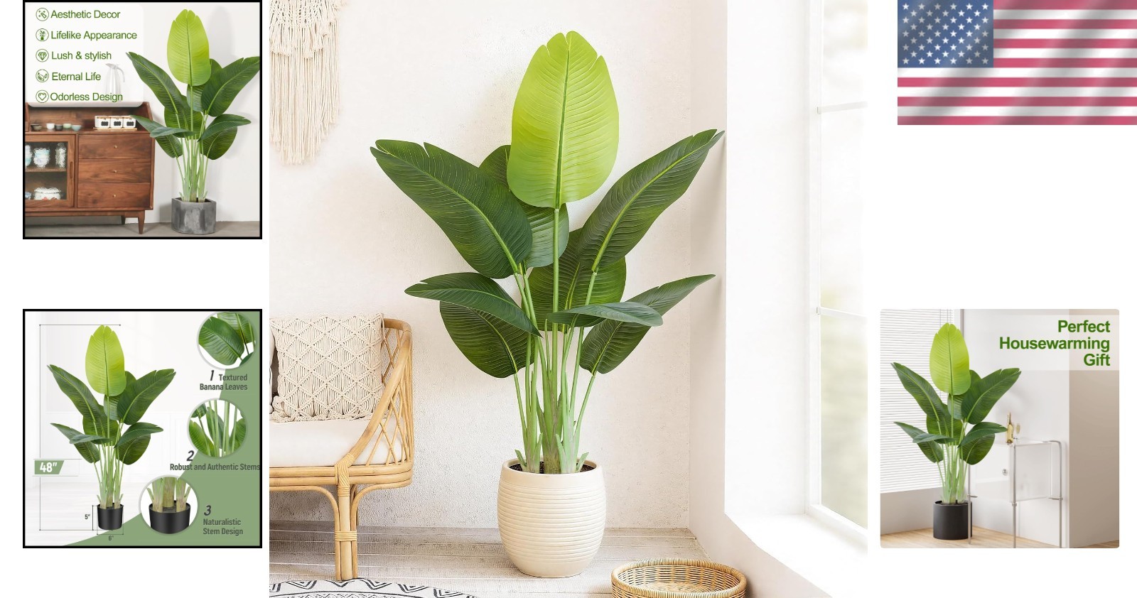 Tropical Silk Floor Plant 4ft with 9 Trunks