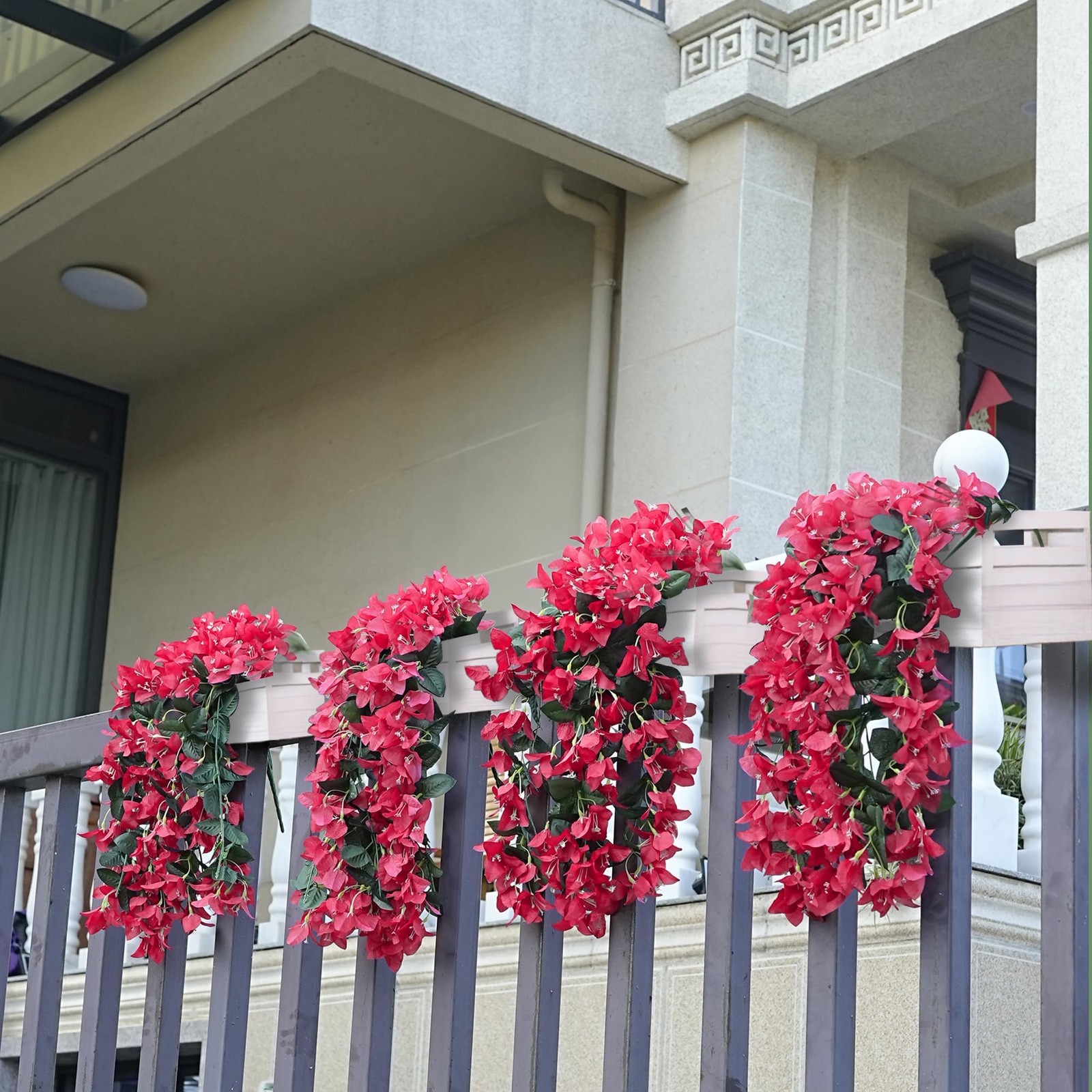 Bougainvillea Artificial Flowers Outdoor Decor – 2PCS Faux Silk Vines, UV Res…