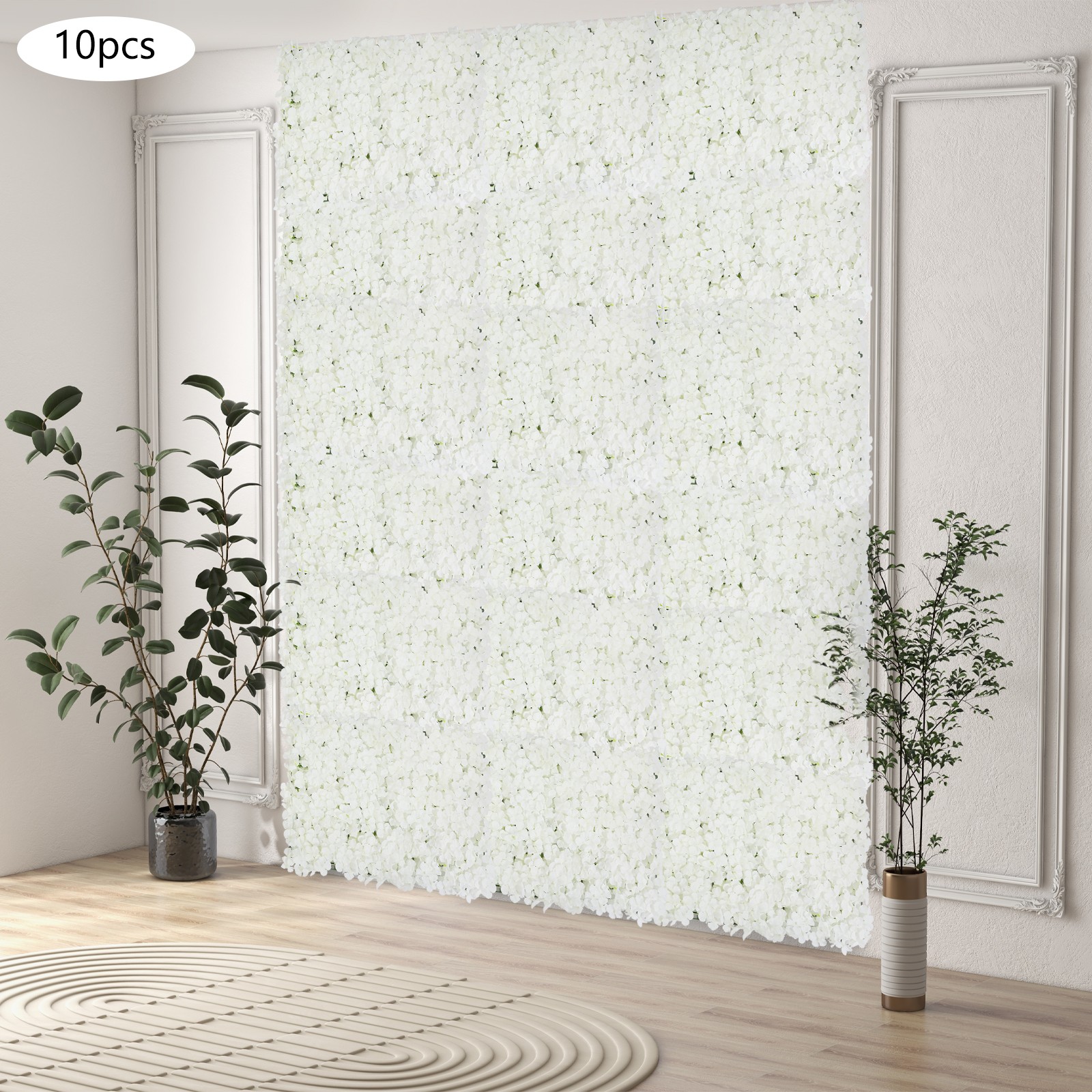 10 PCS Flower Wall Panel 24″ x 16″ Decorative Hydrangea Flower Panels Wall