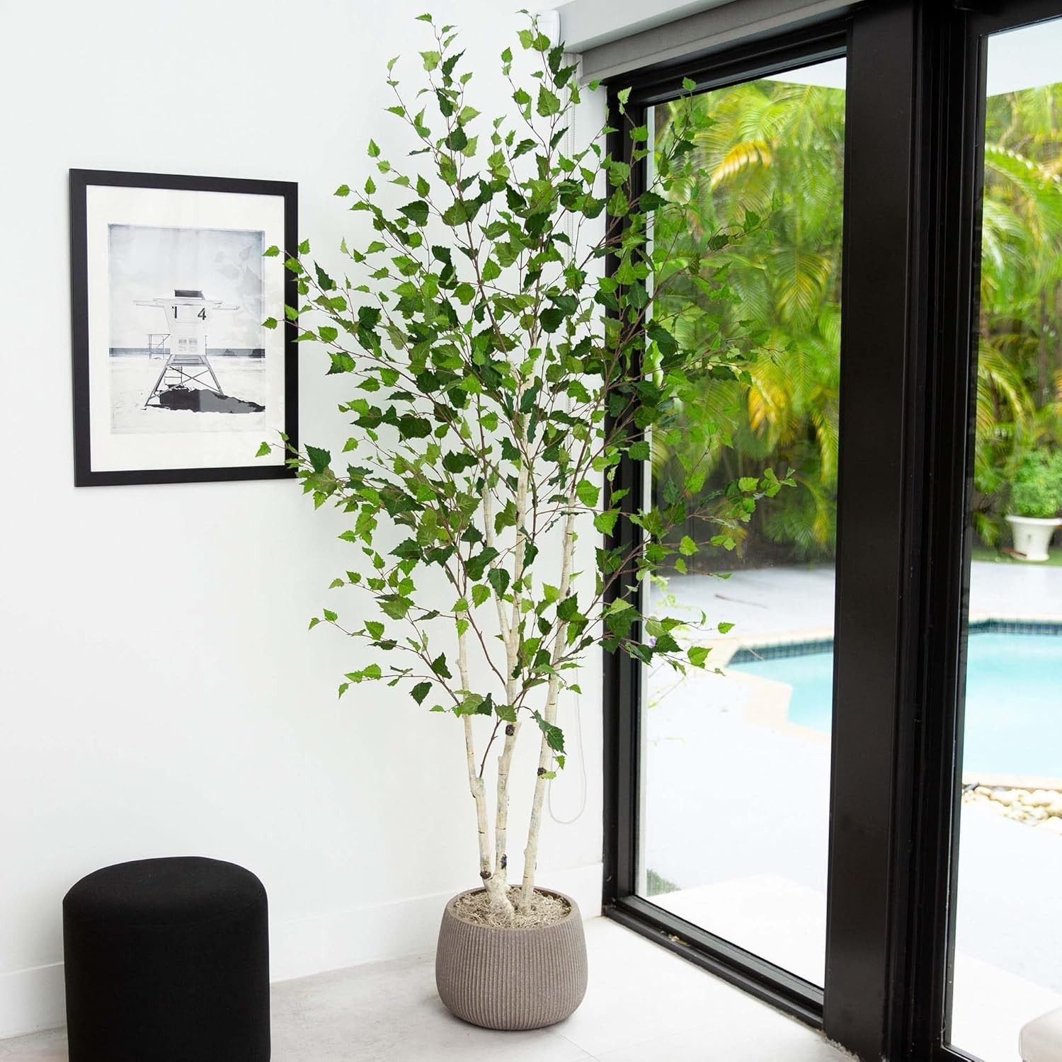 7Ft. Realistic Artificial Birch Tree with Touch-Feel Leaves for Home Decor