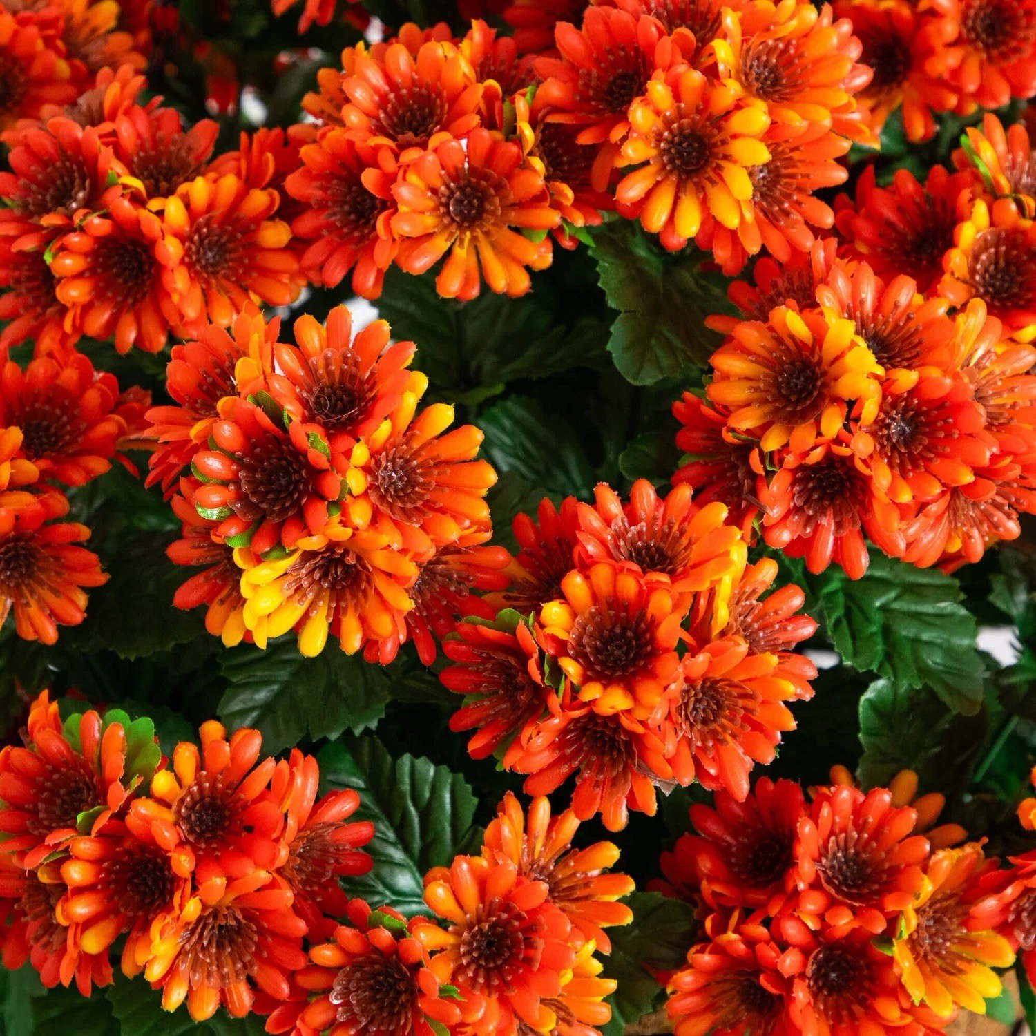 24” UV Resistant Artificial Chrysanthemum Hanging Basket Indoor/Outdoor