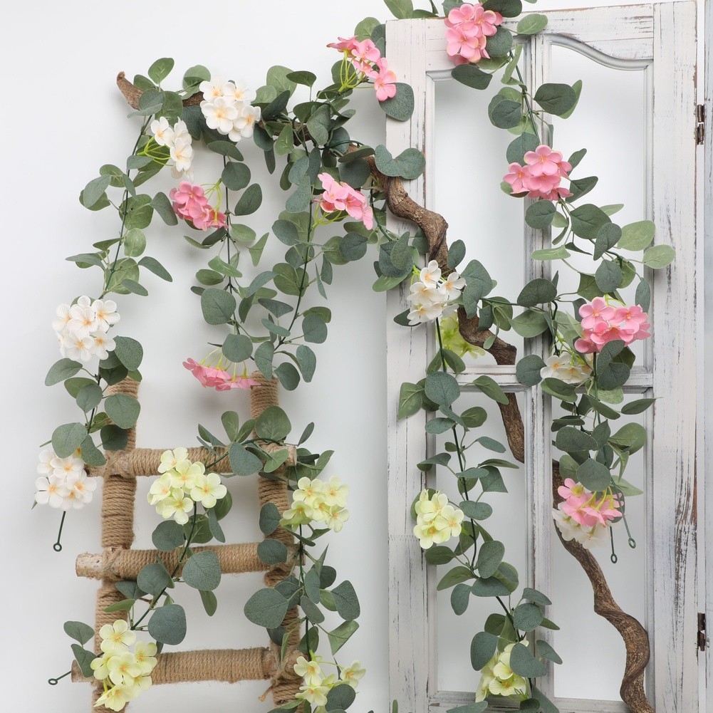 Silk Artificial Hydrangea Vine 178cm for Bedroom Living Room Wedding Hangings