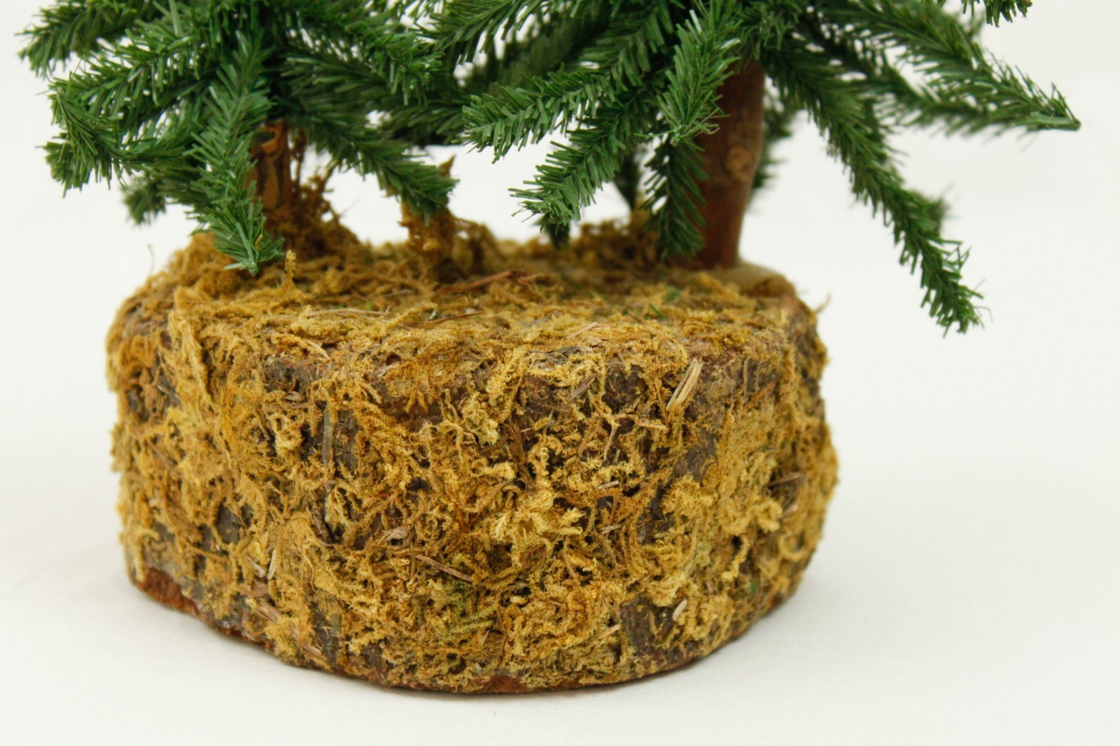 Two Small Pine Trees Tabletop Shelf Nature Decoration Moss Base