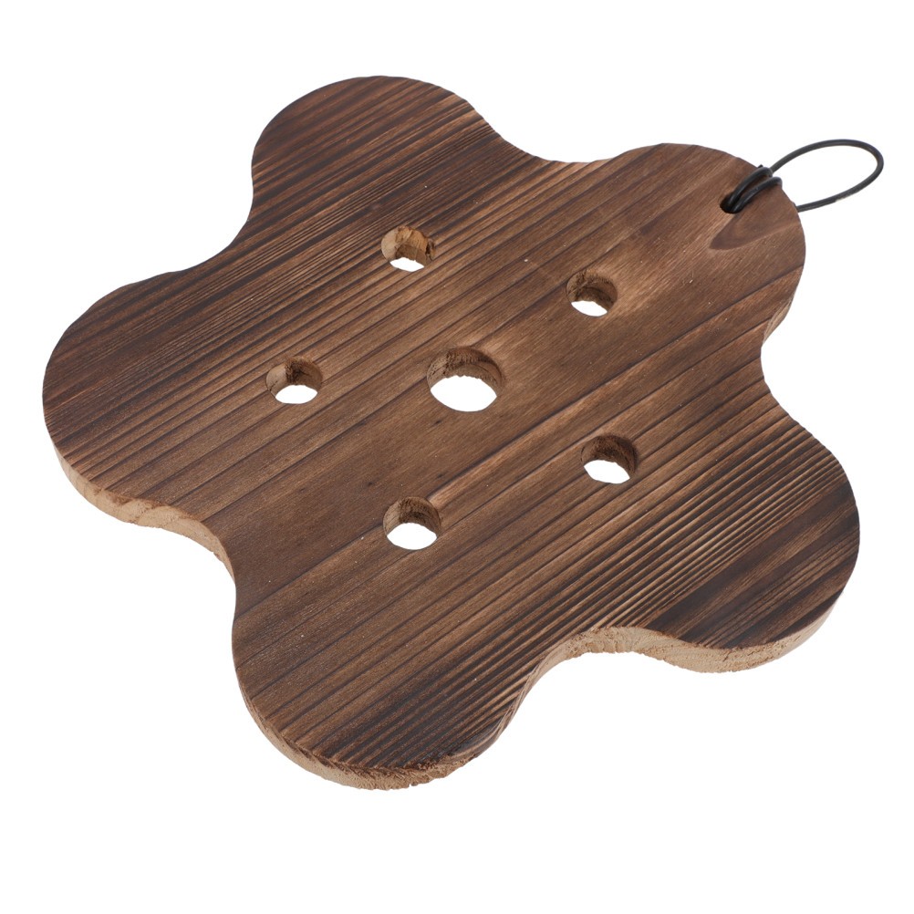 Home Wall Plant Holder Brown Wooden Mounting Board for Vertical Plant Display