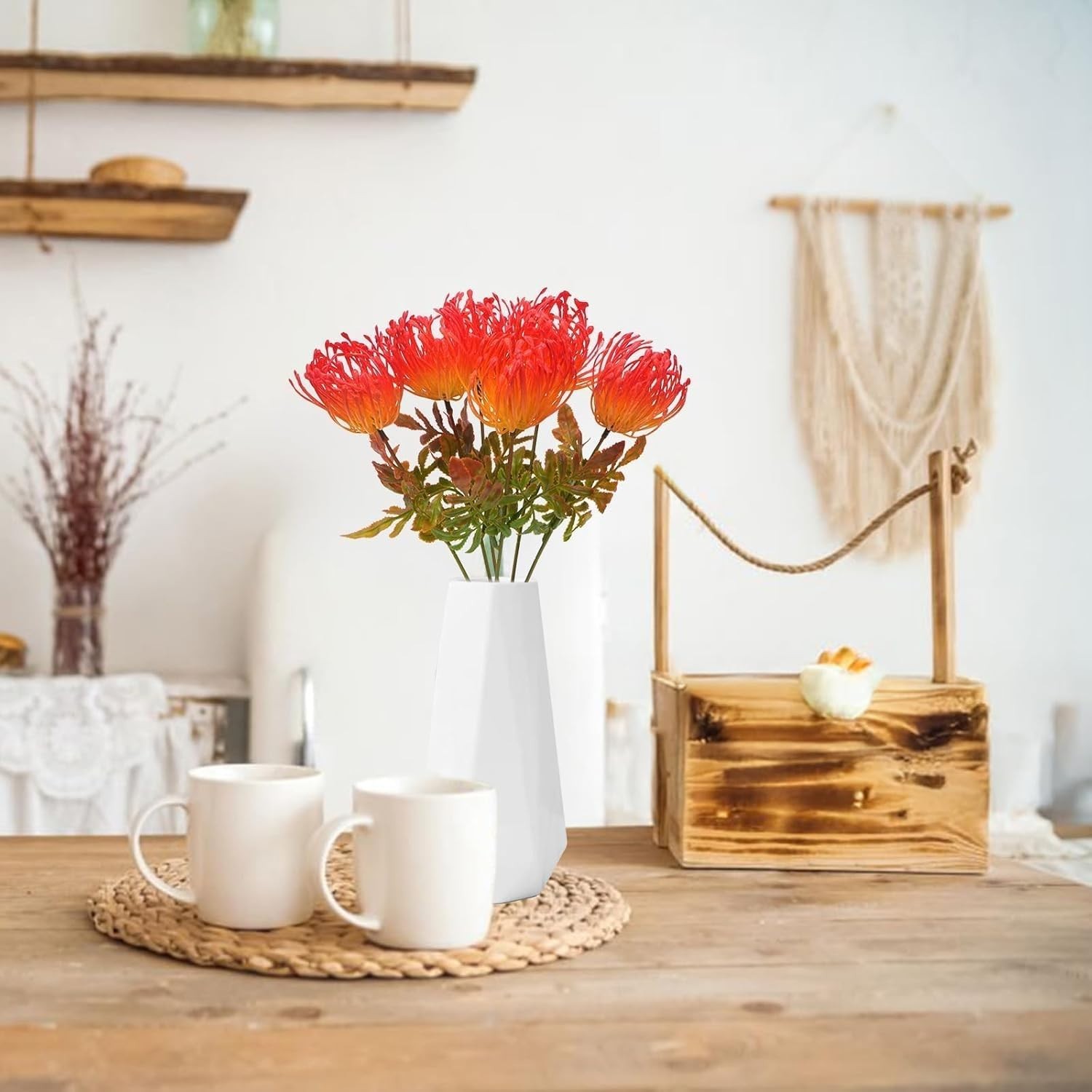6 PCS Tropical Flowers Arrangement for Home Kitchen Office Indoor Outdoor Decor