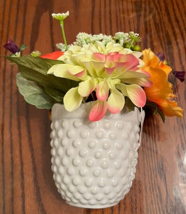 Artificial Floral in a ceramic planter, orange, yellow, green, new