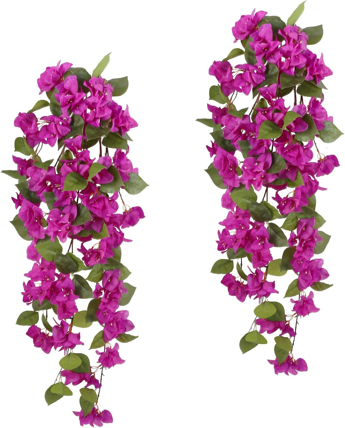 Realistic Purple Bougainvillea Hanging Vines – 2Pcs UV Resistant Decor