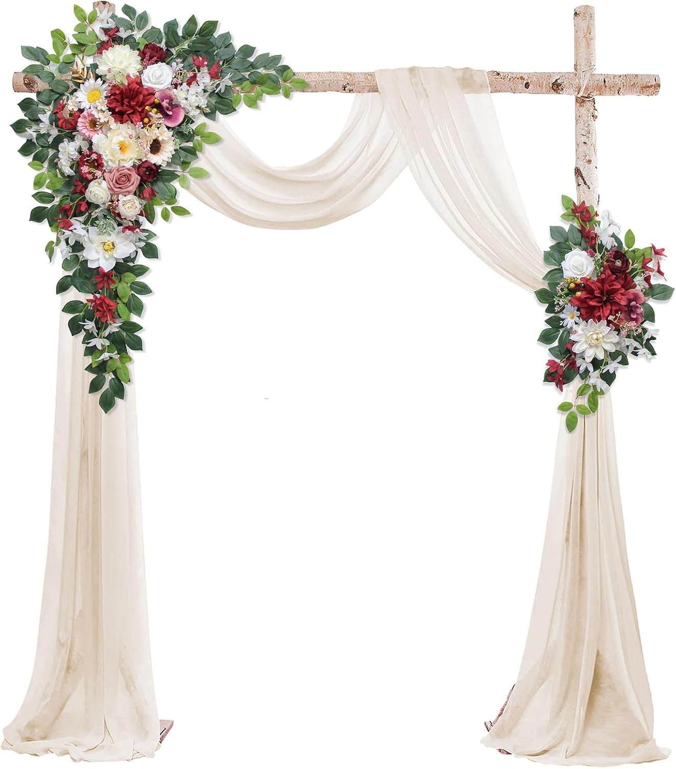 Wedding Arch Flowers Kit,Artificial Flower Arch Decor (Set of 3),2Pcs Artificial
