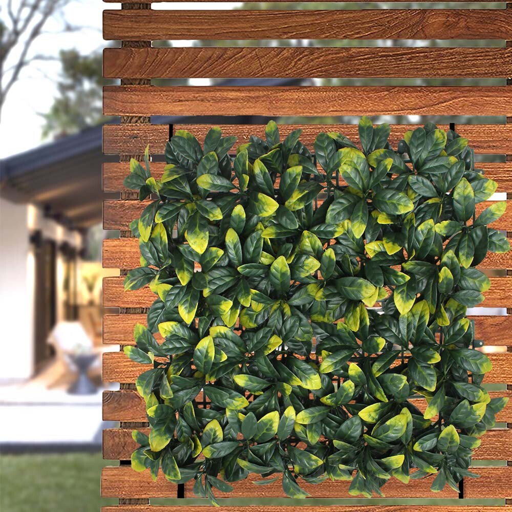 20×20″ Artificial Faux Greenery Laurel Leaf Fence Screen Wall Decor Panel