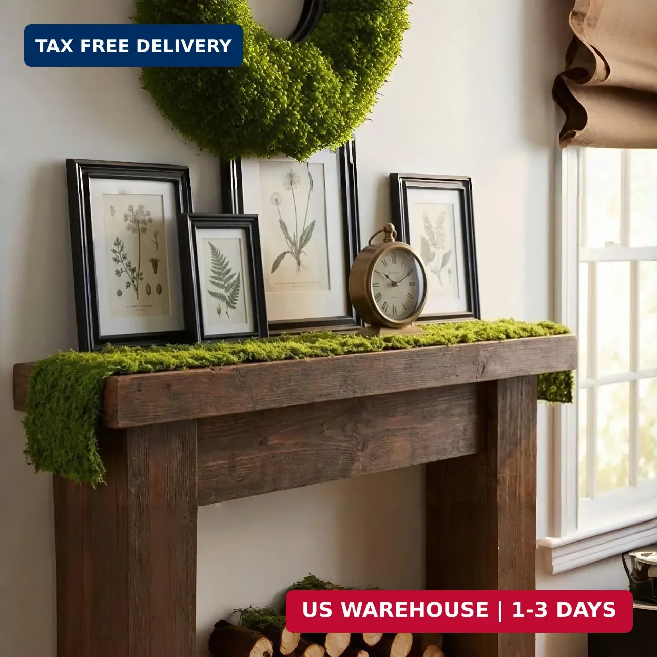 USMOLA Fake Moss Mat, Artificial Moss Table Runner for Wedding Decor Table Cente