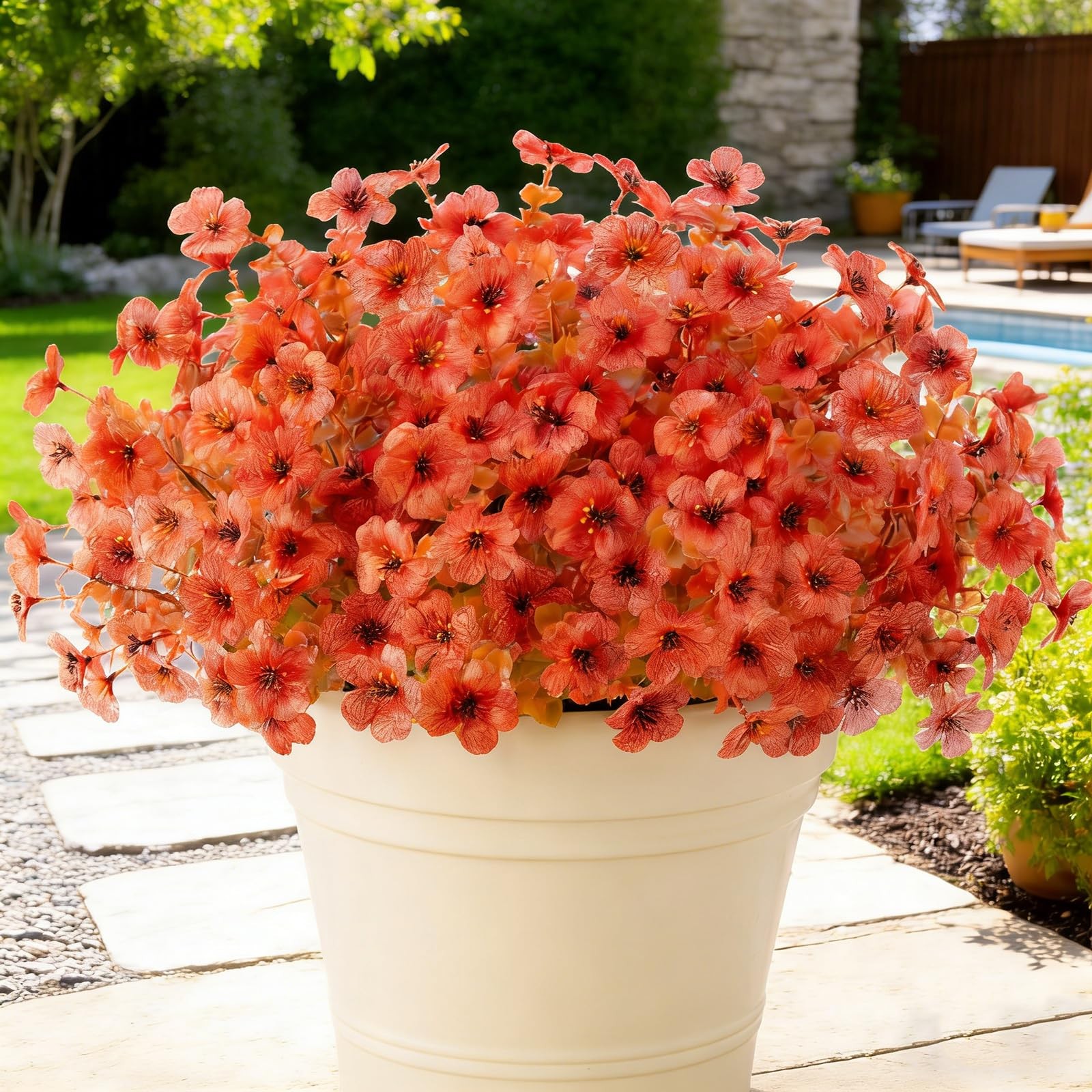 12 Bundles Artificial Flowers for Outdoor UV Resistant and Realistic, Faux Da…