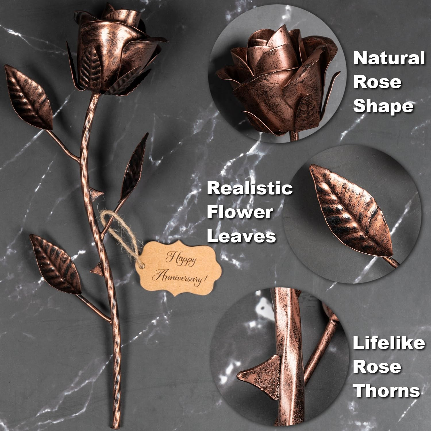7 Year Copper Rose Anniversary Gift Wife Husband