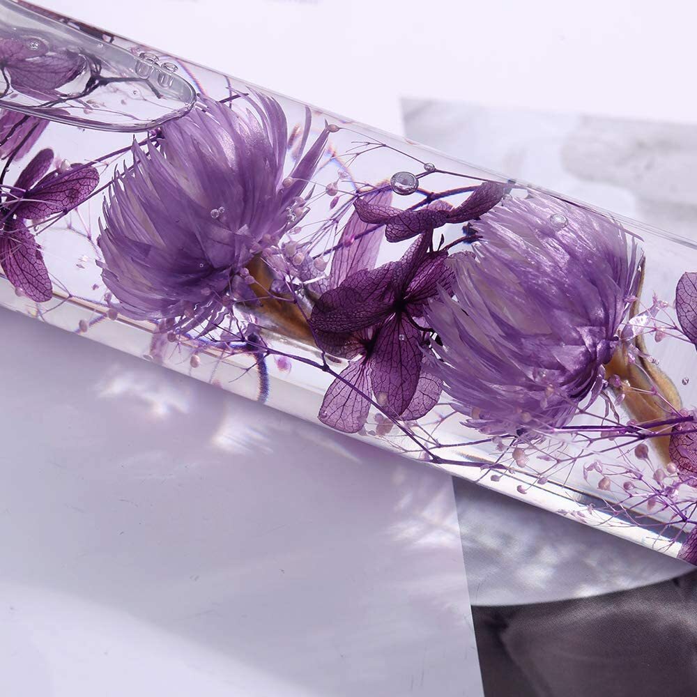 Thanksgiving Day Floating Flower Glass Dried Flower Specimen Bottle Gift Purple