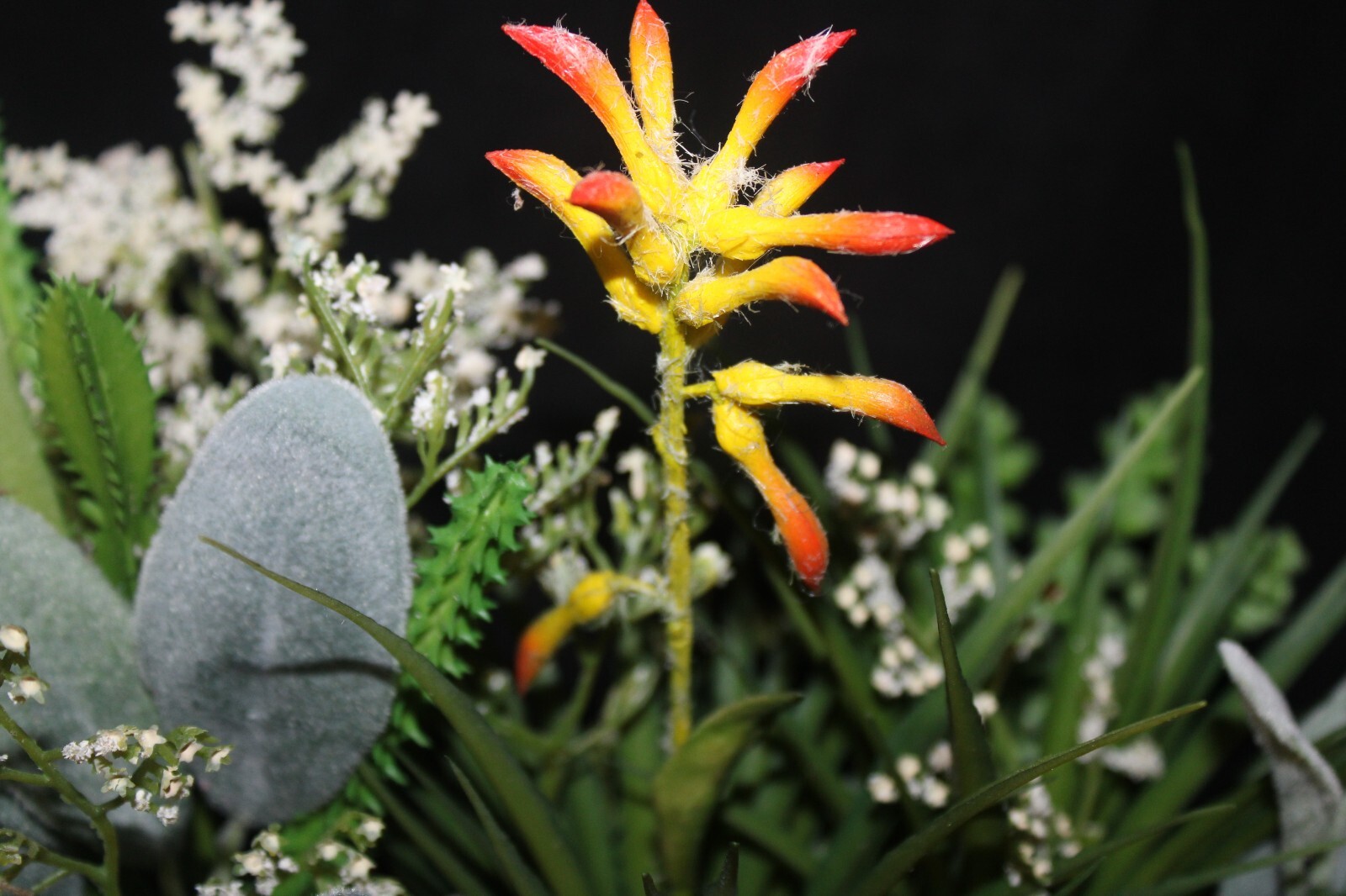Mixed Artificial Succulent Arrangement in Garden Metal Planter