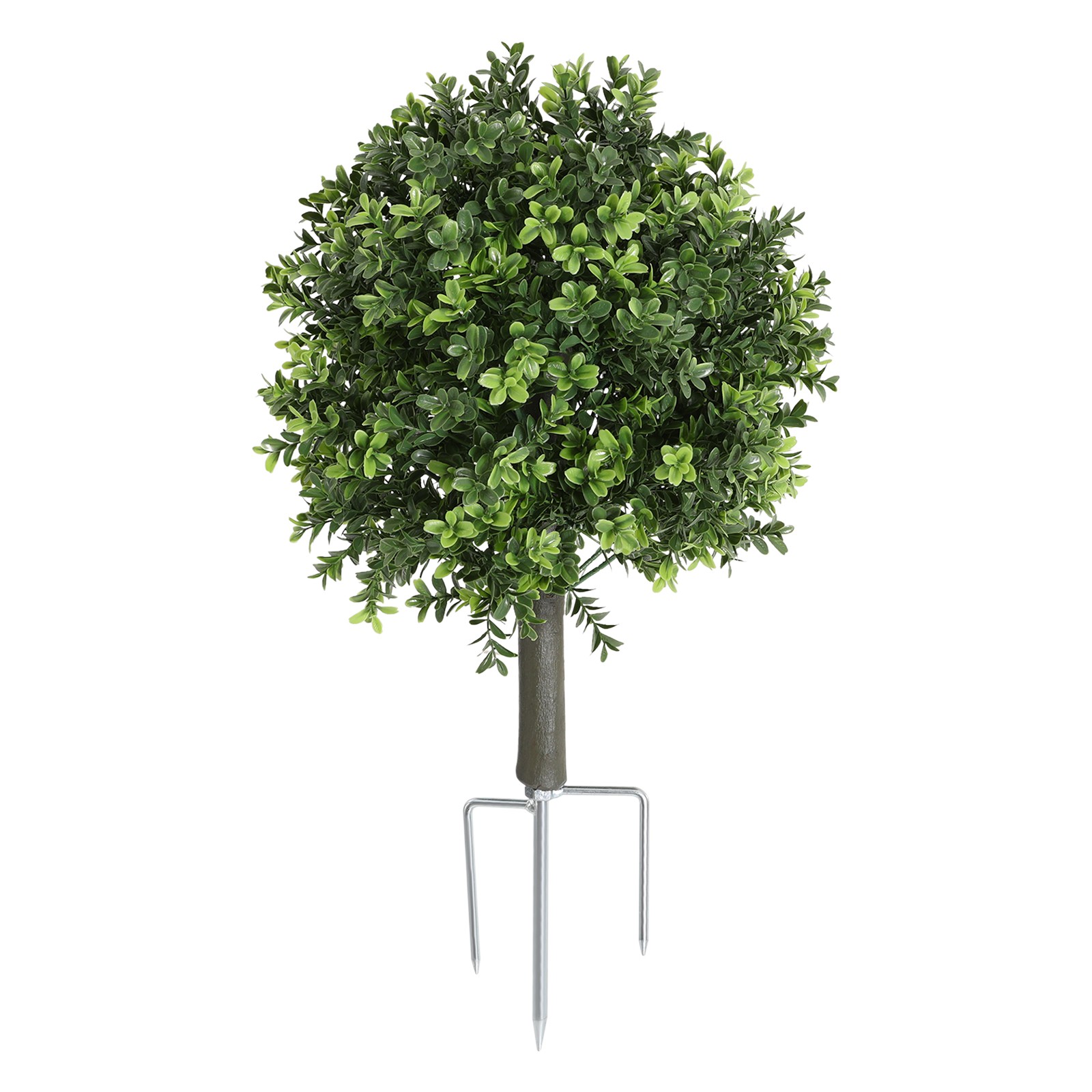 2pcs 22 inch Artificial Boxwood Topiary Ball Trees With Ground Spike UV-Tolerant