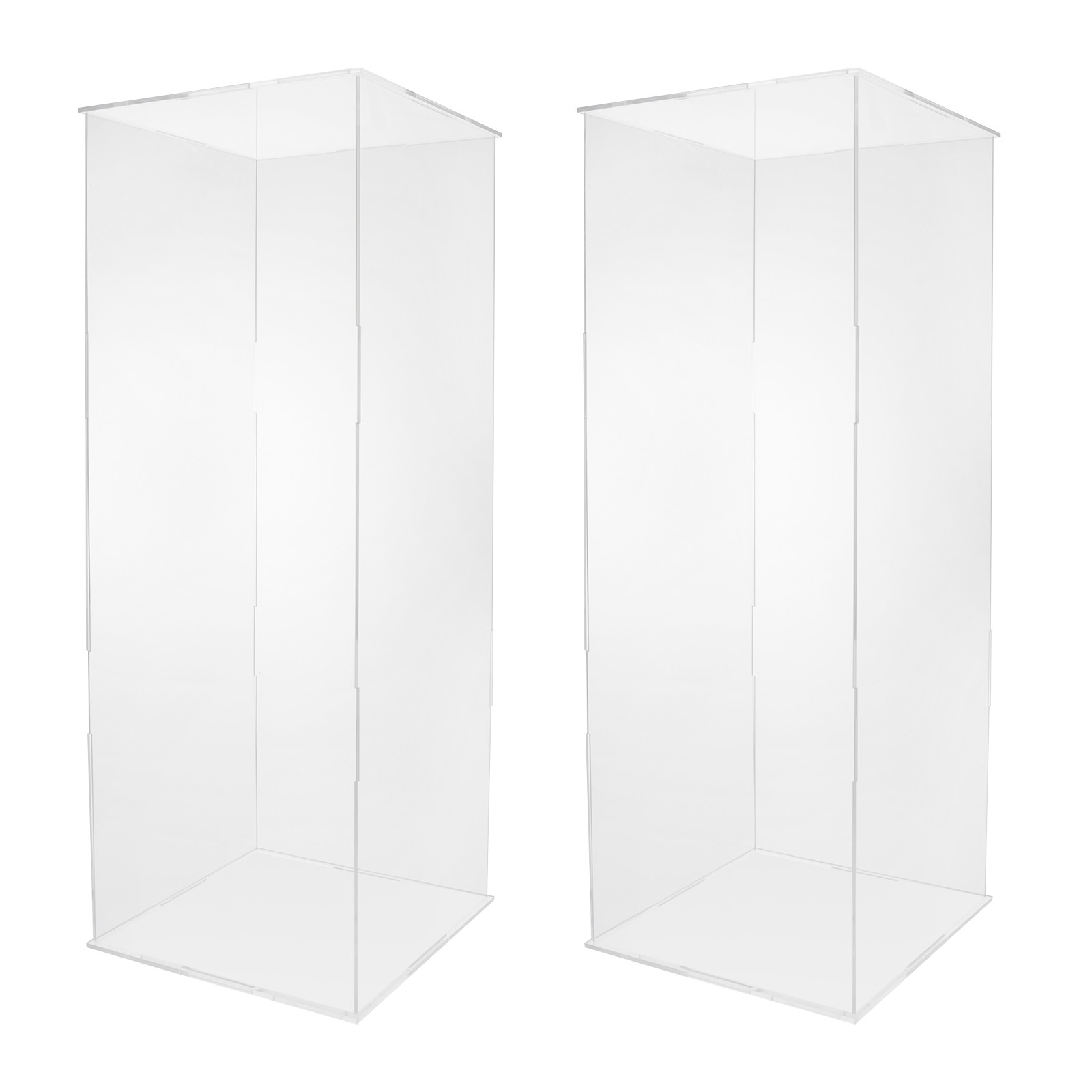 30*30*80cm Acrylic Flower Stand 2pcs Clear Display Flower Tower For Weddings