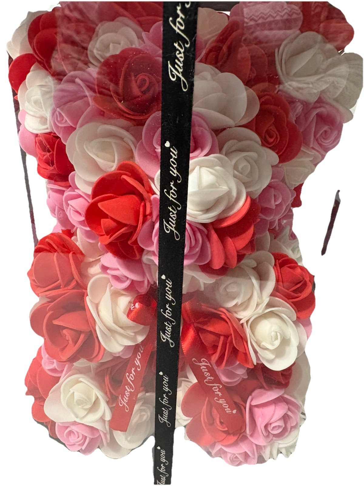 Artificial Flower Eternal Rose Teddy Bear for Mom Mother’s Day Birthday Pink