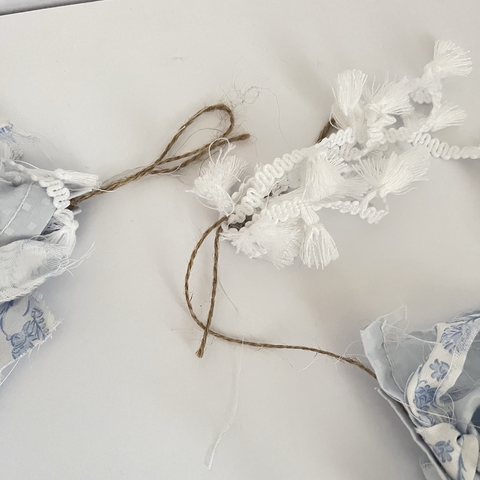 Dorm Room decor blue shabby chic floral handmade garland pillowcase 2 dry mats
