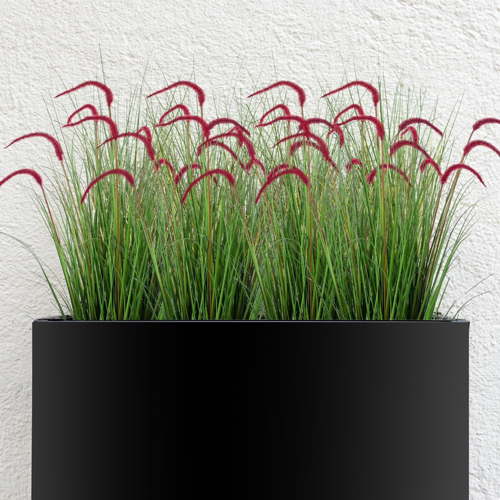 2 Pieces Faux Plants Outdoor 4 ft Tall Artificial Grass Plant Potted Artifici…
