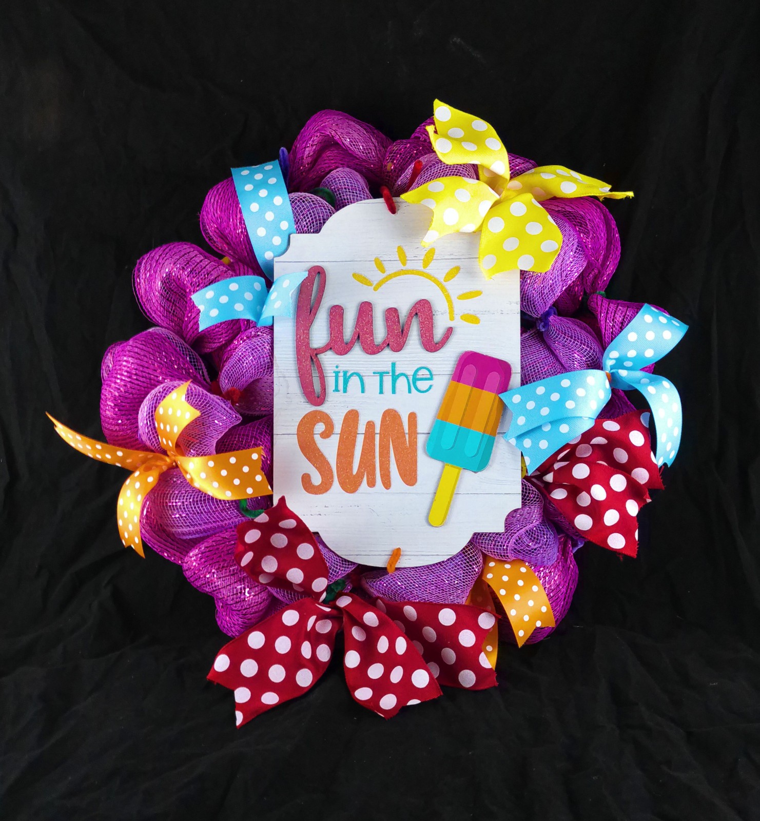 Pretty Pink Bubble Cruffle Ice Cream Summer Wreath
